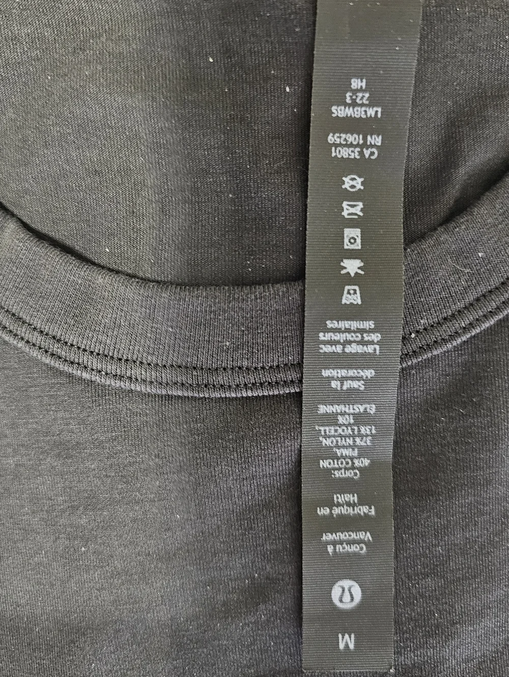 Lululemon Black Long Sleeve Crewneck Top Size M Athleisure Minimalist Activewear - Picture 6 of 7